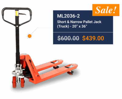 Ml Short Narrow Pallet Jack Truck X - Mighty Lift